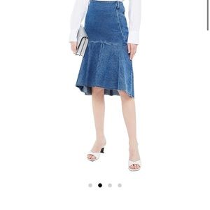 Balenciaga fluted denim skirt